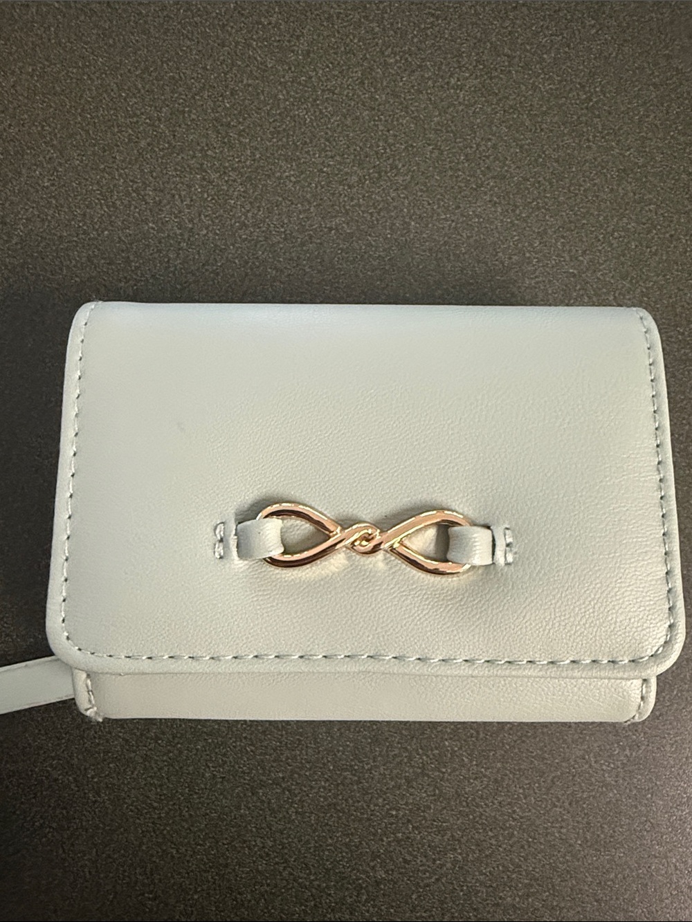 Primark Mint Green Women's Card Wallet with Gold Infinity Accent